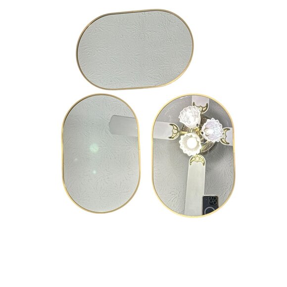8" x 12" Gold Modern Wall Mirror Set of 3 By Infiniti Group International Inc - Picture 2 of 7